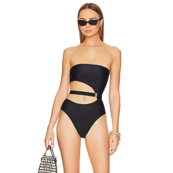 NWOT LOVERS + FRIENDS American Girl Swimsuit in Black - Picture 1 of 5